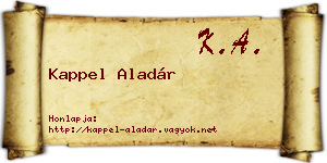 Kappel Aladár névjegykártya